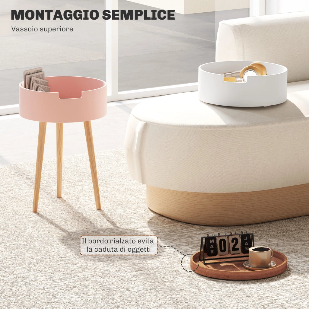 Set 2 Tavolini da Caff¨¨ con 3 Livelli e Vani Contenitore ¨C zephmum ¨C Multicolore