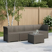 Divano da Giardino a 4 Posti in Stile Rattan PP Grigio Chiaro 3443853