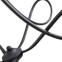 Lampadario a Soffitto Stile Rustico, Acciaio Intrecciato Nero con 5 Candelieri Regolabili e Pieghevoli Ф58 x 45cm