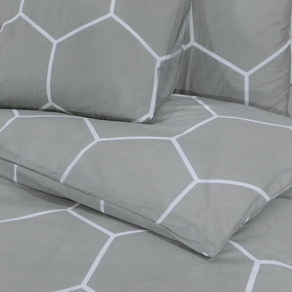 Set Copripiumino Grigio 225x220 cm in Cotone CFW4897243