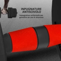 Set 2 Manubri Antiscivolo con 16 Dischi Pesi da 30 kg  totali e Connettore, in Acciaio, HDPE e Sabbia, Nero