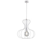 Sospensione Industrial Titty 1 Luce Ferro Laccato Bianco E Argento