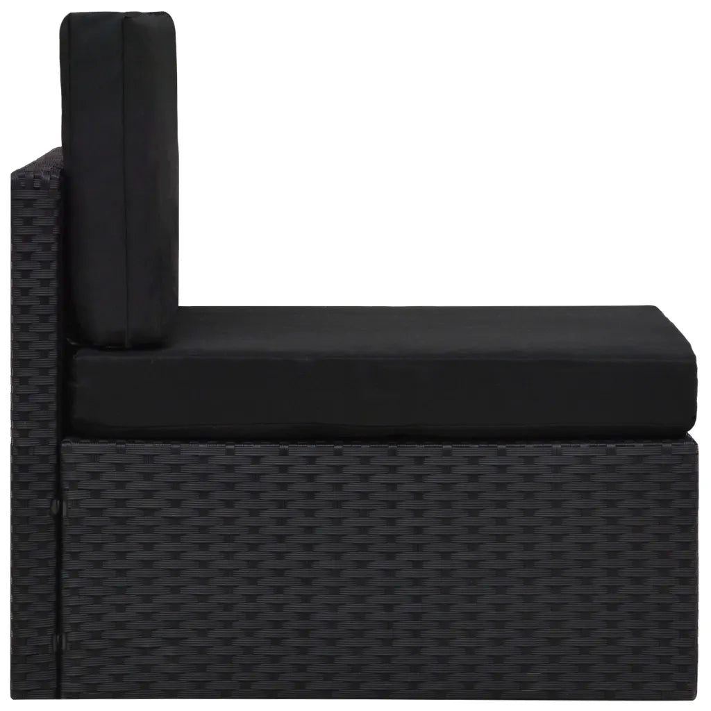 Set Divani da Giardino 6 pz con Cuscini in Polyrattan Nero 3067143