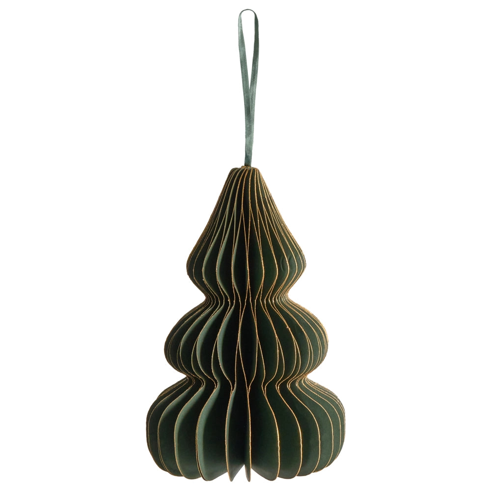 Set di 19 palline natalizie in carta a nido d'ape verde Ornamenti da appendere Decorazioni 3D per Natale
