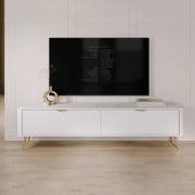 Kala, Mobile Porta tv 2 Ripiani, 200x38x51h cm Bianco