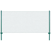 Rete per Recinzione con Pali in Acciaio 25x0,75 m Verde cod mxl 25324