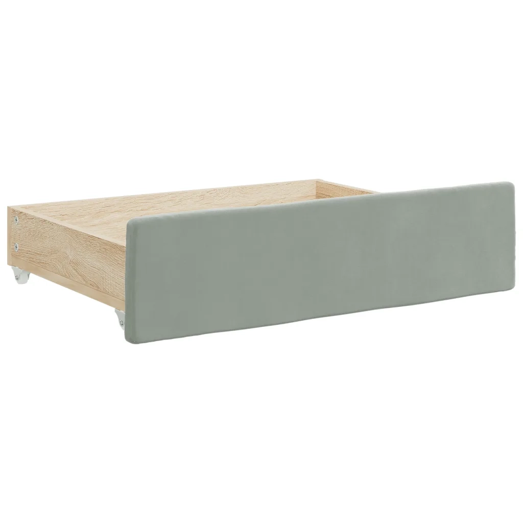 Divano Letto Estraibile Cassetti Grigio Chiaro 90x200cm Velluto 3197373