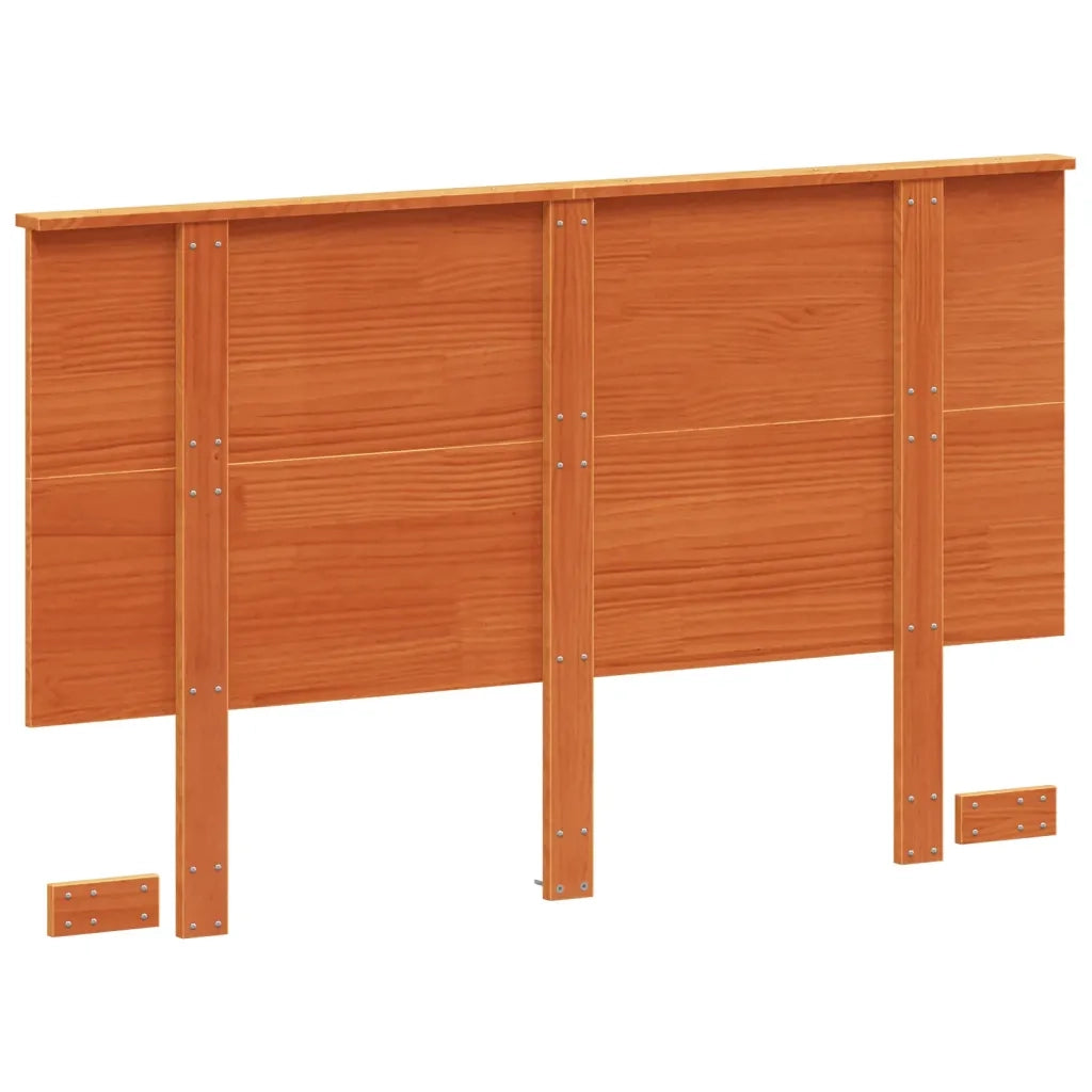 Testiera Marrone Cera 120 cm in Legno Massello di Pino 844372