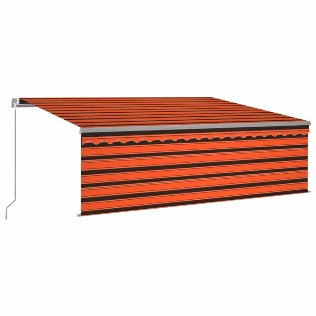 Tenda Sole Retrattile Manuale Parasole LED 4x3m Arancio Marrone 3069425