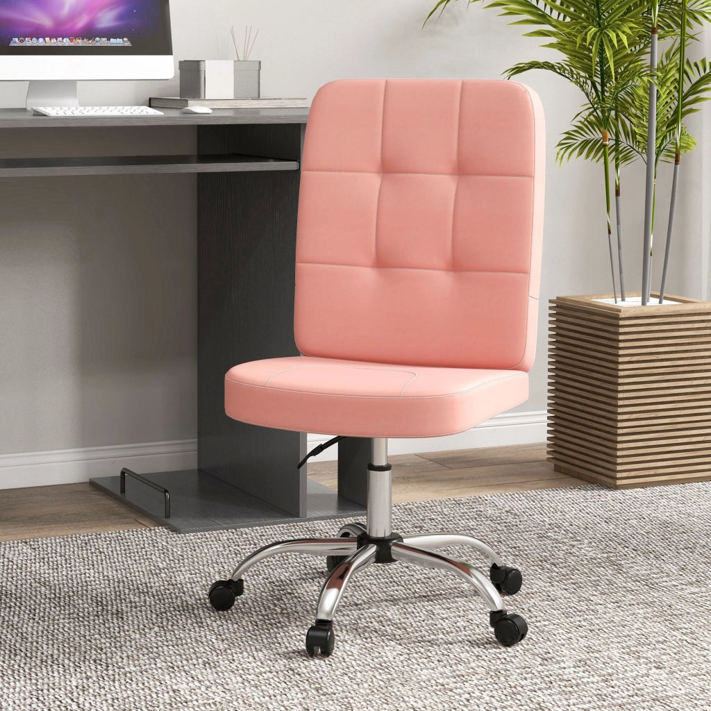 Sedia da ufficio girevole senza braccioli ¨C Xylo ¨C Similpelle rosa, altezza regolabile 90-100 cm