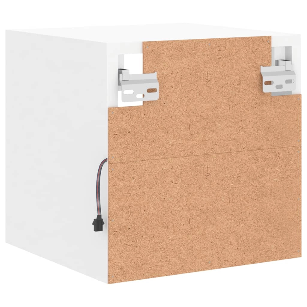 Mobile TV multimediale mensola TV credenza mobile TV parete attrezzata per sala da pranzo soggiorno camera da letto con luci LED 30 x 28,5 x 30 cm bianco 02_0027868