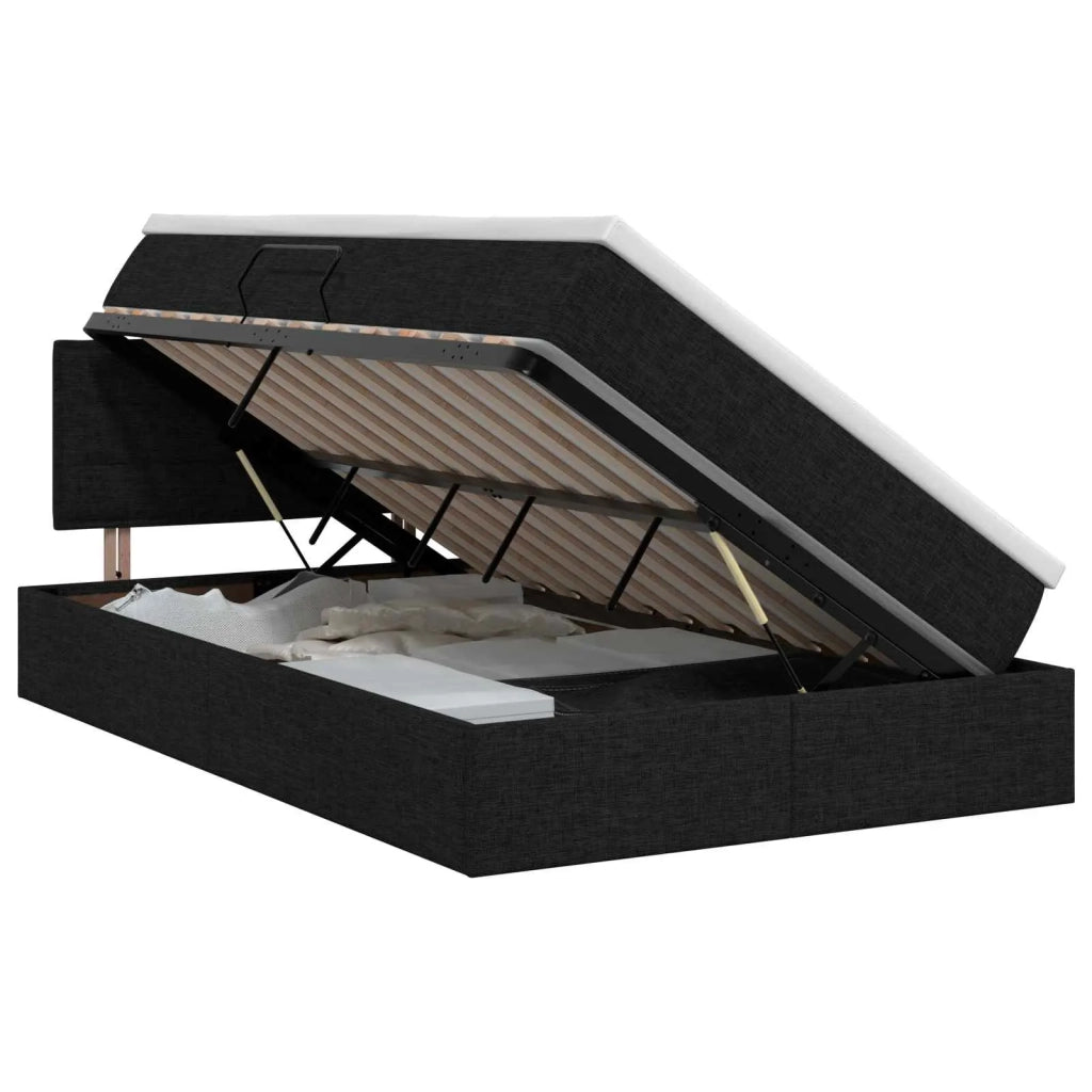 Letto con contenitore e materasso Nero 120 x 200 cm Velluto 3458552