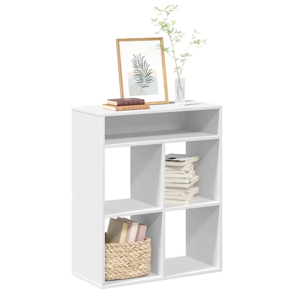 Libreria-Scaffale per Libri-Mobile di Stoccaggio Bianca 66x31x80 cm in Legno Multistrato
