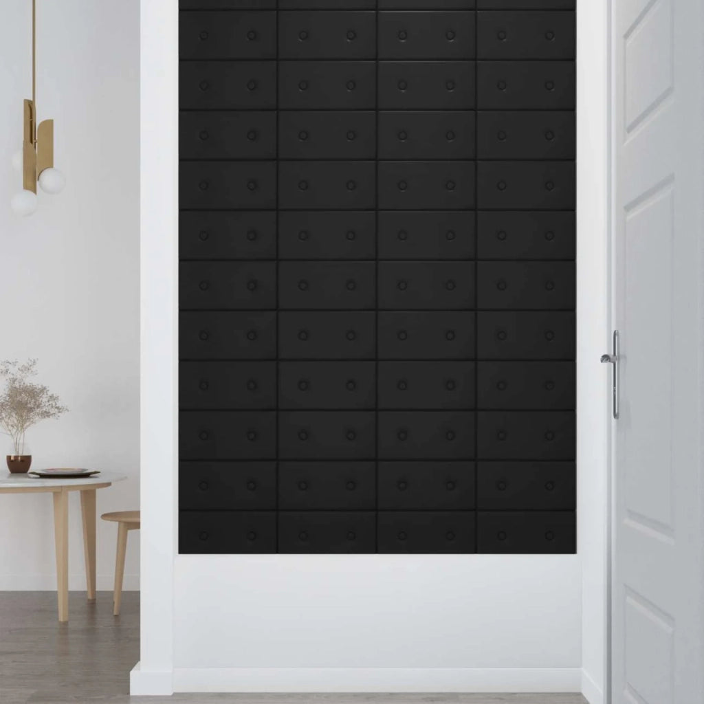 Testiera | Testata da Parete 12 pcs Nero 30 x 15 cm Pelle Sintetica
