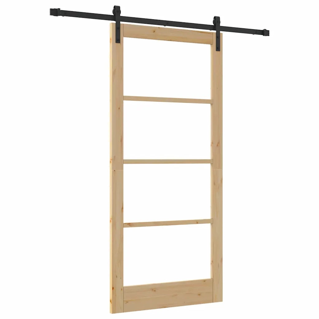 Porta scorrevole ORKDAL Naturale e Nero 93 x 202 cm 3331839