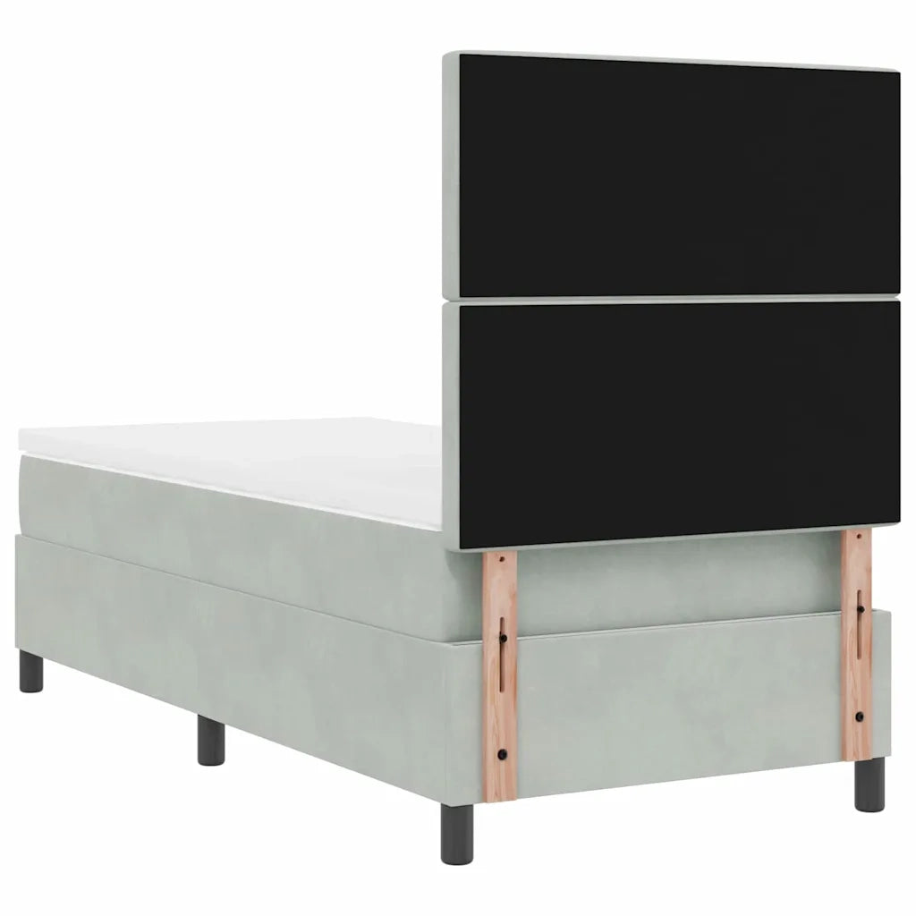 Letto a molle con materasso Grigio chiaro 90 x 200 cm Tessuto 3339740