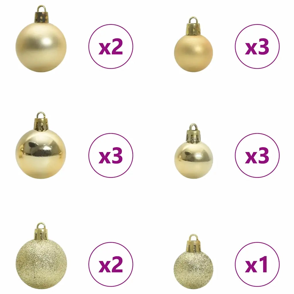 Set di Palle di Natale con 150 LED 61 pz Multicolore Plastica CFW4170566
