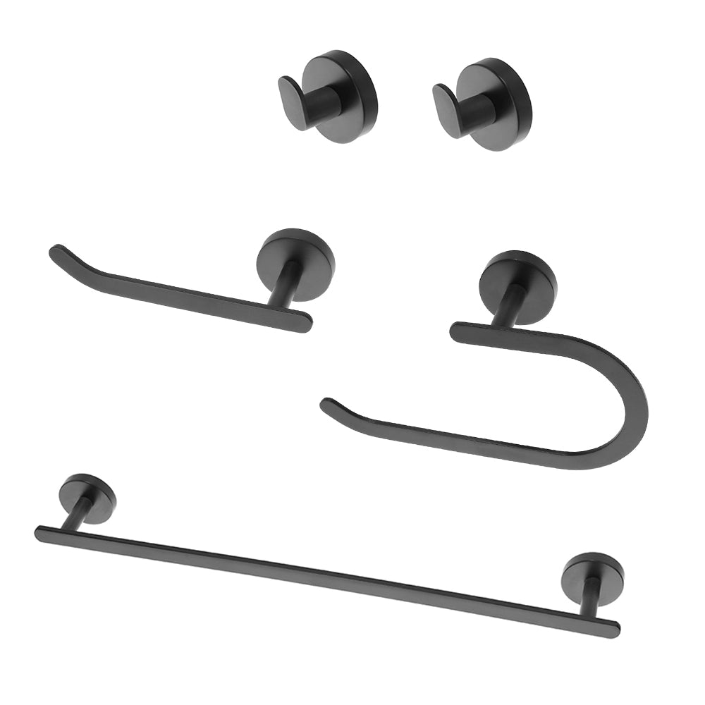 Set accessori a muro 5 pezzi in acciaio nero opaco e viti incluse  Chic Black