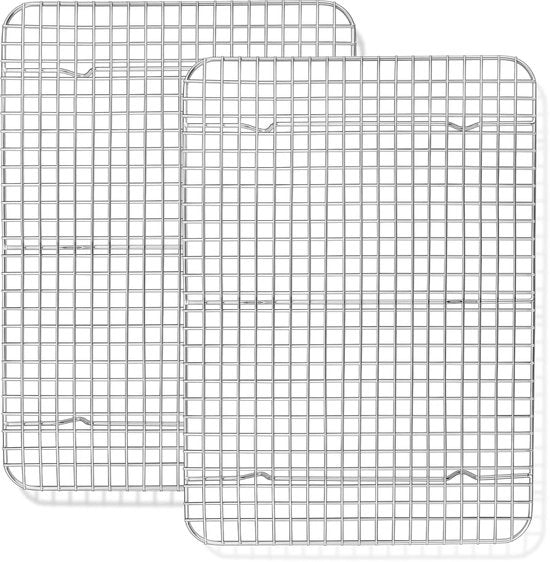 Raccoglitore di raffreddamento rettangolare in acciaio inossidabile, grande capacità per teglie, raffreddamento, cottura, resistente alla lavastoviglie e salutare - 38,9 x 28,8 x 1,8 cm