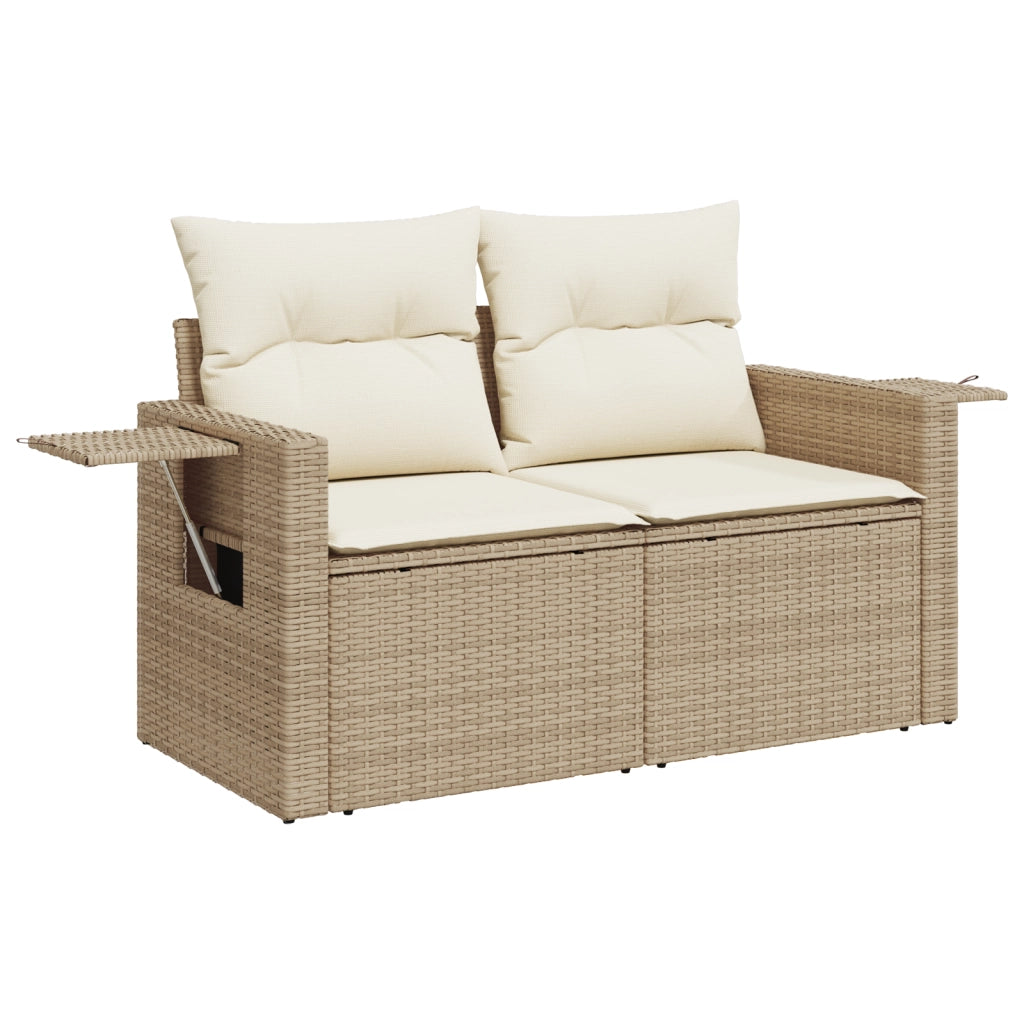 Set Divano Giardino  12 Pezzi Con Cuscini Beige Polyrattan Acacia