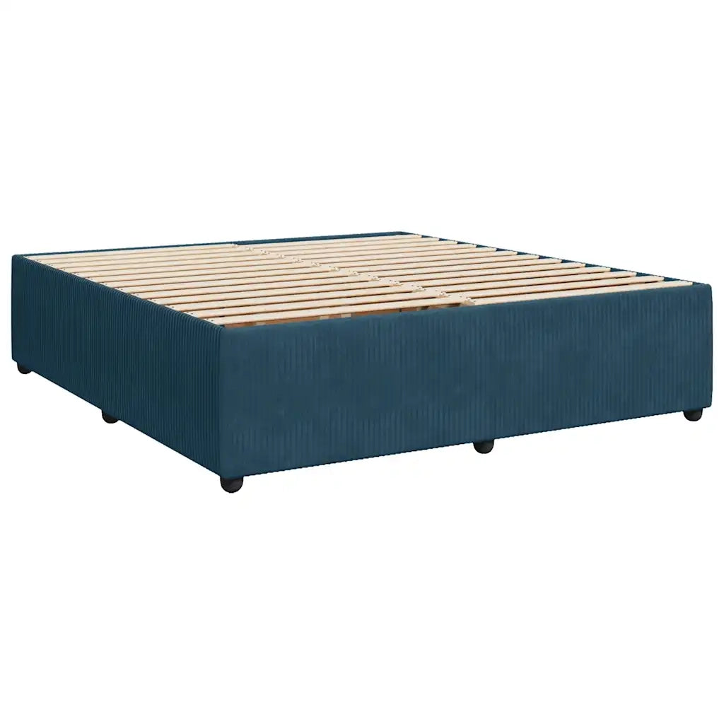 Giroletto a Molle con Materasso Blu 200x200 cm in Velluto 3290134