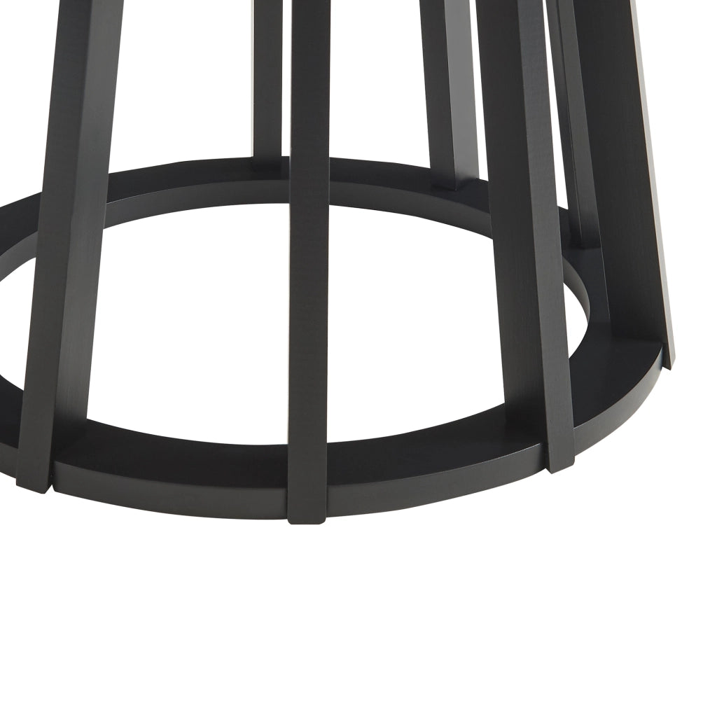 Tavolino Rotondo Laterale Buzzard Ø48 x 48 cm - Nero / Effetto Cemento [en.casa]