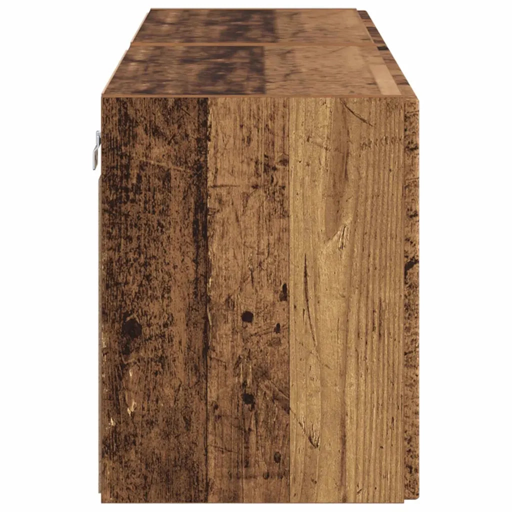 Mobile TV da parete 2 pz-Set di 2 Mobile TV a Muro-Credenza TV Legno vecchio 59,5 x 31 x 40 cm