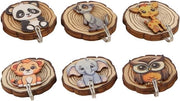 Hanger per abito in legno con forma di animale - 6 pezzi - autoadesivo - attaccapanni per abiti - disegno animale - decorazione per camera