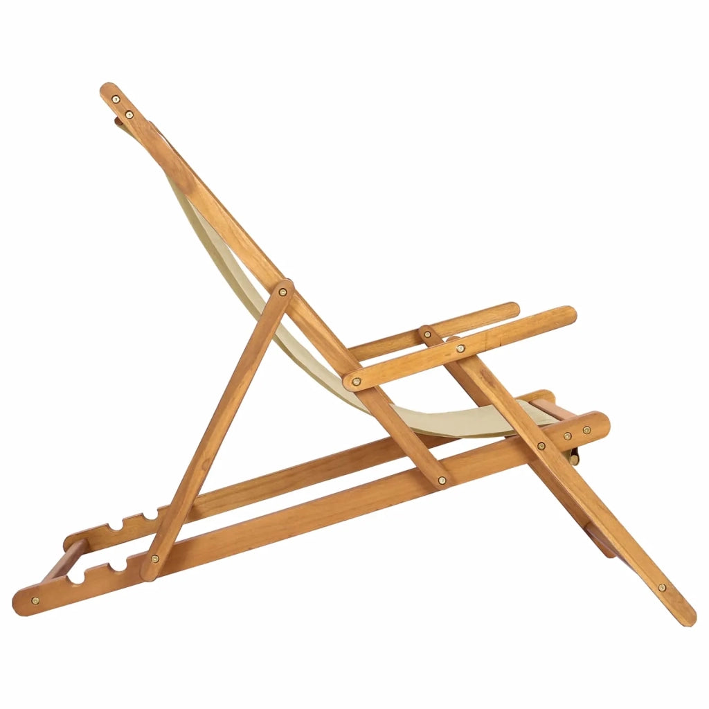 Sedia da Giardino | Sedia da spiaggia Beige Legno di teak solido