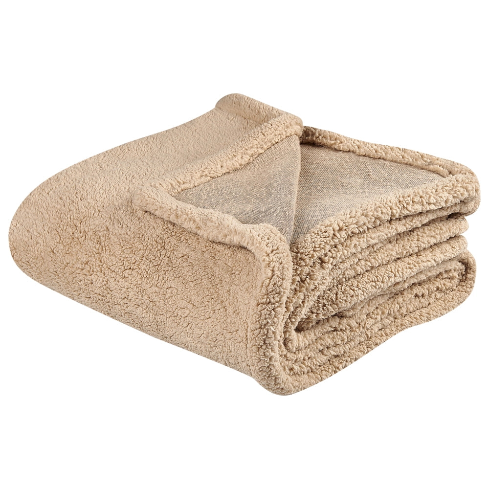 Coperta beige 125 x 150 cm soggiorno camera da letto accessorio divano