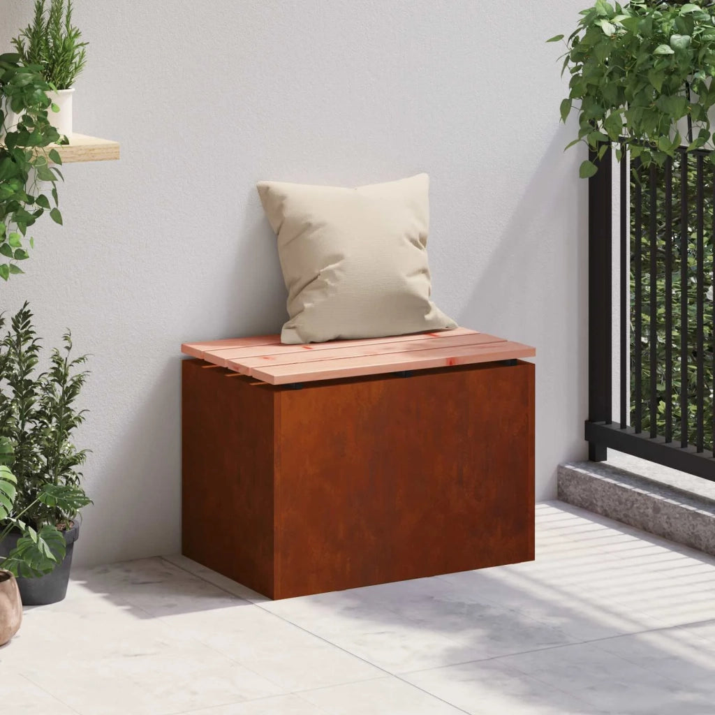 Panchina da giardino Ruggine 60 x 40 x 43 cm acciaio corten