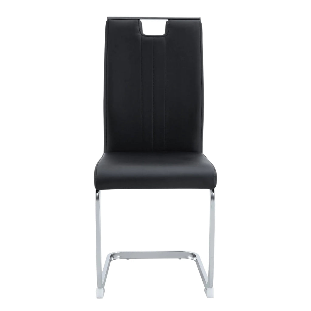 Set di 4 sedie nere in PU, design ad arco per interni moderni e industriali