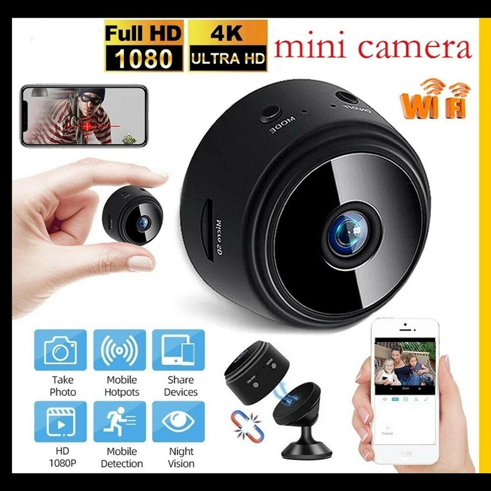 Trade Shop - Micro Camera 1080p Hd Wifi Mini Ip Telecamera Nascosta Videocamera Magnetica A9 -