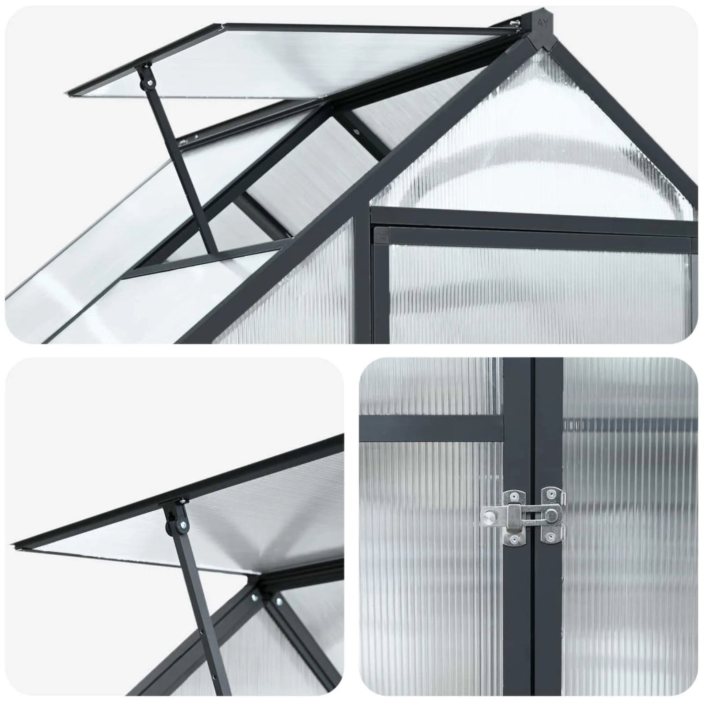 Serra da Giardino con porta Antracite 183,5 x 123 x 207 cm CFW1458633