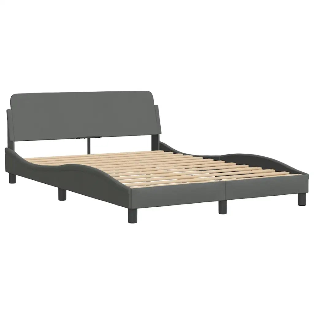 Giroletto con LED senza Materasso-Struttura Letto Grigio Scuro 140x190 cm