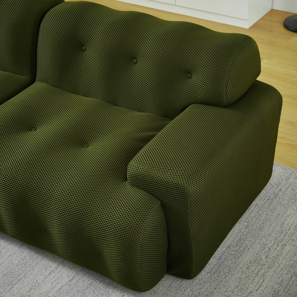 Divano 2 Posti Cloud con Braccioli Larghi ¨C MINIMAL ¨C Verde, Velluto, Design Moderno