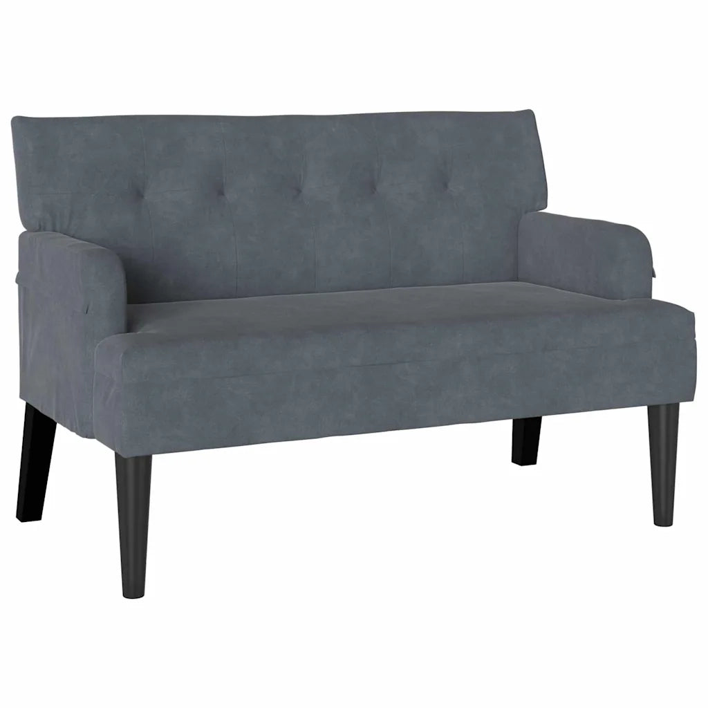 Panca Chesterfield-Sgabello-Divano Grigio scuro 112 x 65,5 x 75 cm Velluto