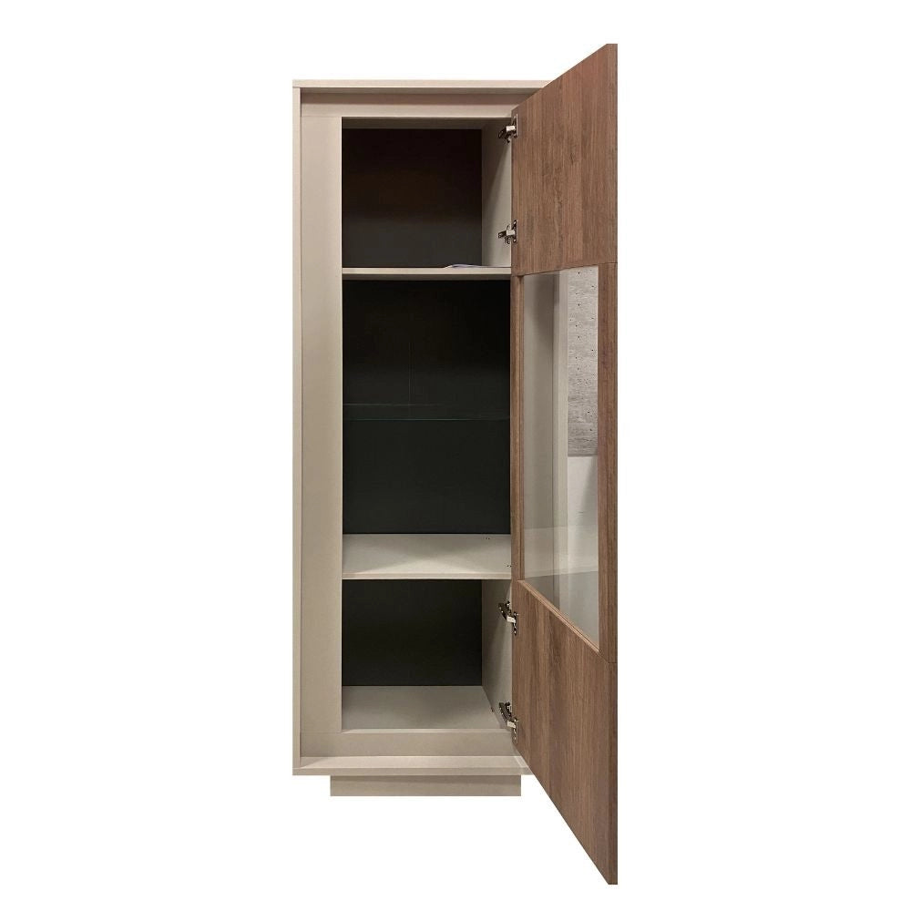 Vetrina con anta Open 67x40x197h colore noce mercure e cashmere
