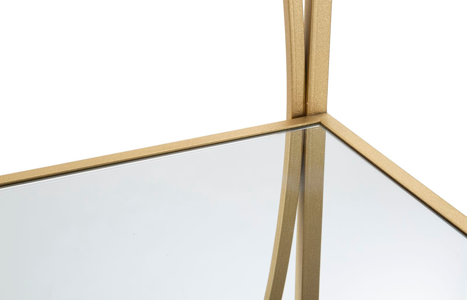 Libreria Glamy 90x38x180 cm in Ferro MDF e Specchio Oro