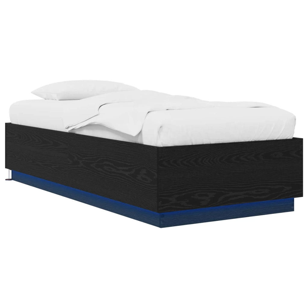 Letto con LED Rovere Nero 80 x 200 cm Legno ingegnerizzato 3429571