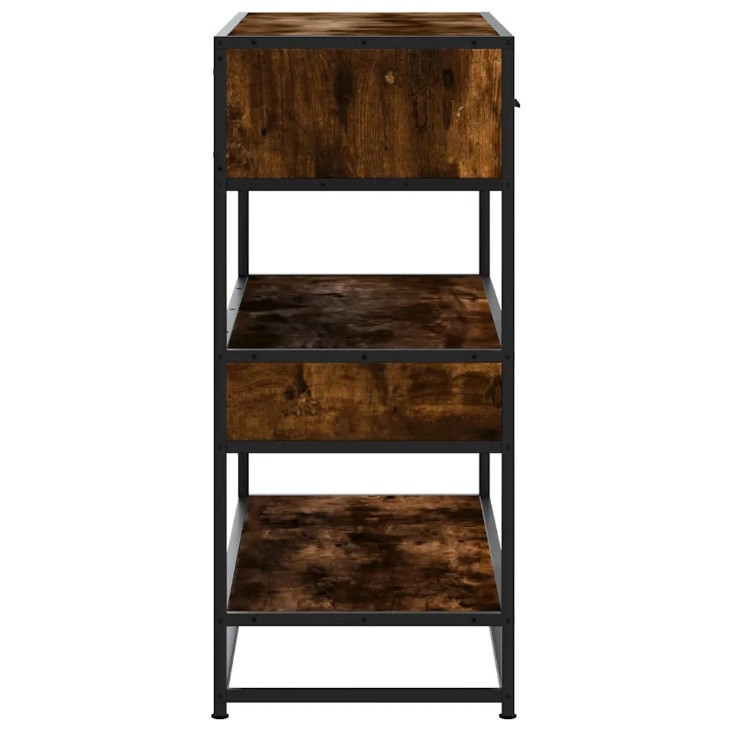 Tavolino Consolle-Tavolino da soggiorno-Tavolo Rovere Fumo 90x35x80 cm in Legno Multistrato 416578