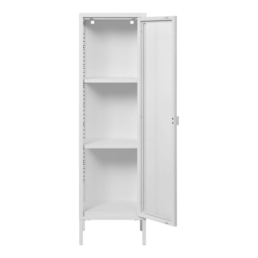 Vetrinetta Brisbane, Bianco, Metallo, 35x40x140 cm