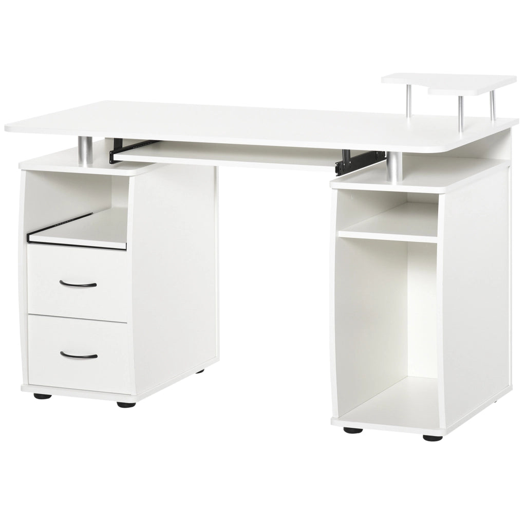 Scrivania con scaffale e cassetti ¨C Zephmum ¨C Bianco 120x55x85 cm