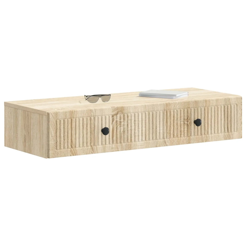 Tavolino da Parete Laterale Rovere Sonoma 87,5 x 34,5 x 17 cm 897987