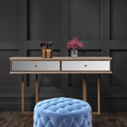 Dresser Eliza gambe oro e 2 cassetti finitura vizon cream 140.5x45.5x80.3H