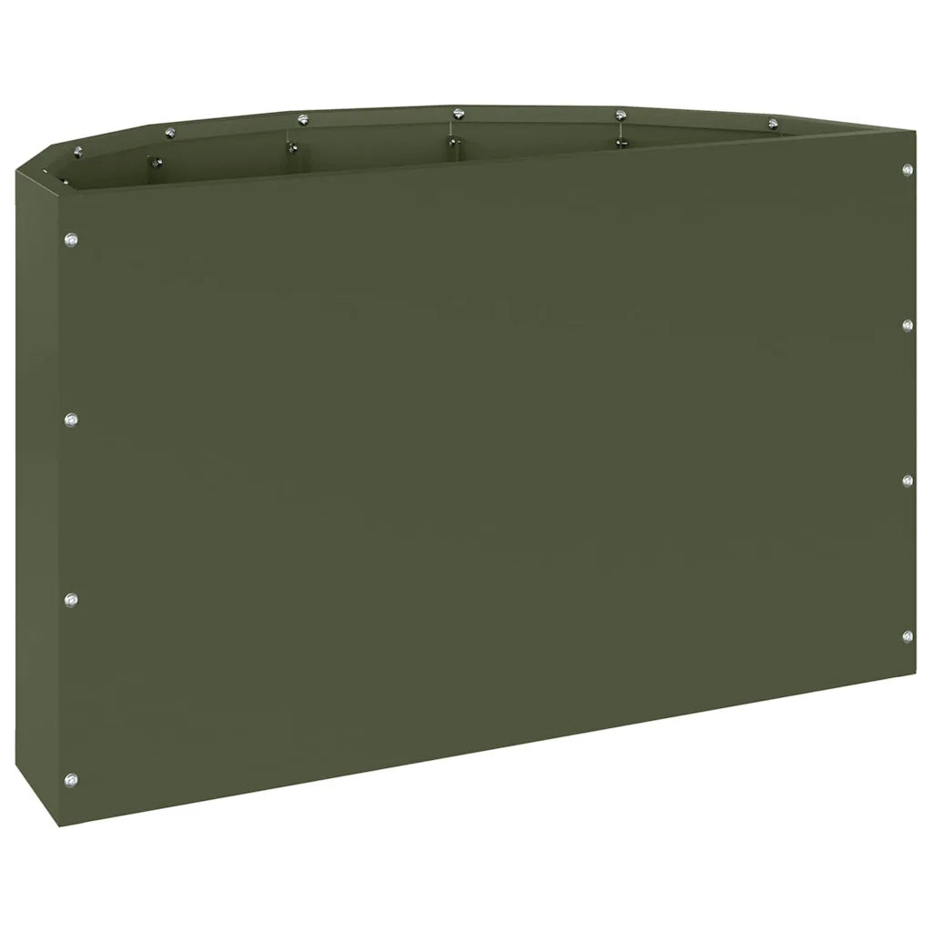 Fioriera-Vaso-Contenitore per Piante Verde oliva 60 x 30 x 35 cm Acciaio