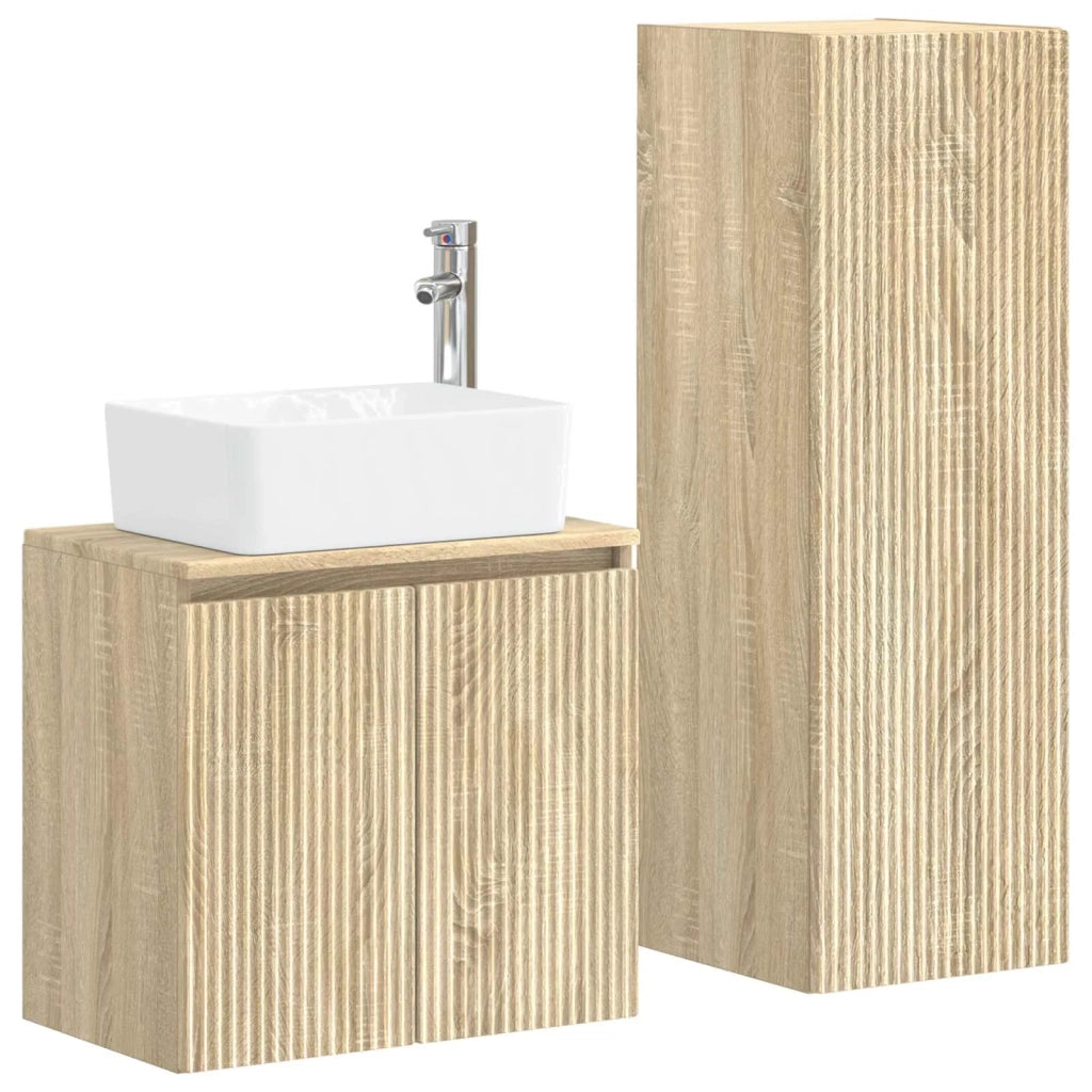 Set di mobili per il bagno 2 pz Rovere Sonoma 3406125