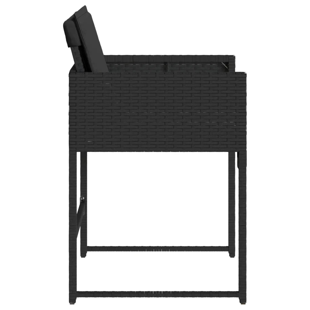Sedie da Giardino con Cuscini 4 pz Nere in Polyrattan 4007476