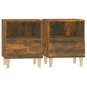 Set di 2 Comodini | Armadio da Notte | Mobiletto da notte Rovere Fumo 40x35x50 cm