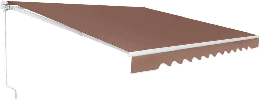 Tenda da Sole per Esterno, Tenda da Sole a Bracci Estensibili con Telaio in Alluminio, Tettuccio Resistente al Sole e Impermeabile e Manovella (4 x 2,5 M, Marrone)